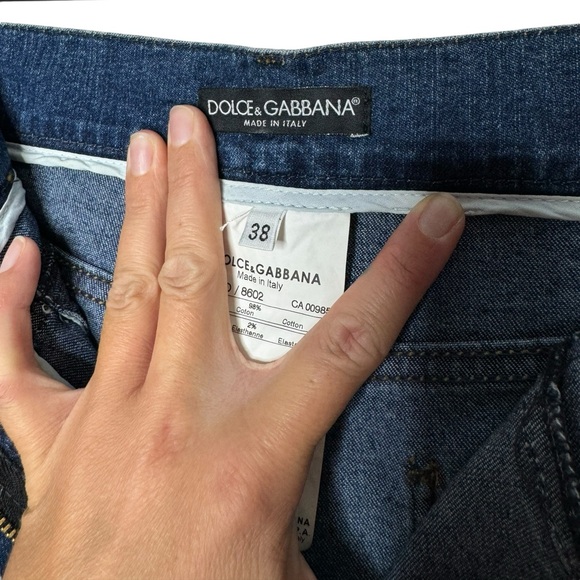 Dolce & Gabbana | Vintage 2000’s Pintuck Chain Zip Jeans Blue Denim IT38/US 2 - Picture 2 of 12
